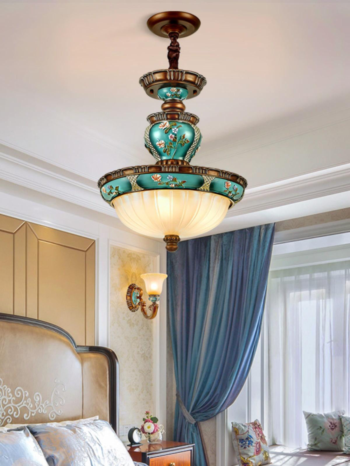 Retro Floral Pendant Light Fixture