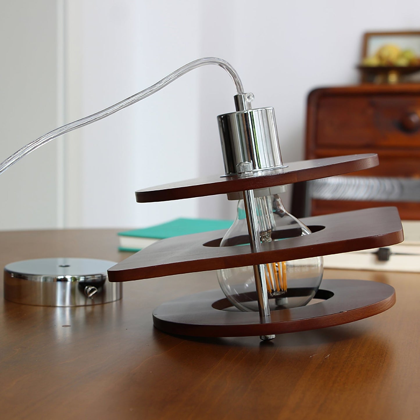 Retro Walnut Pendant Lamp