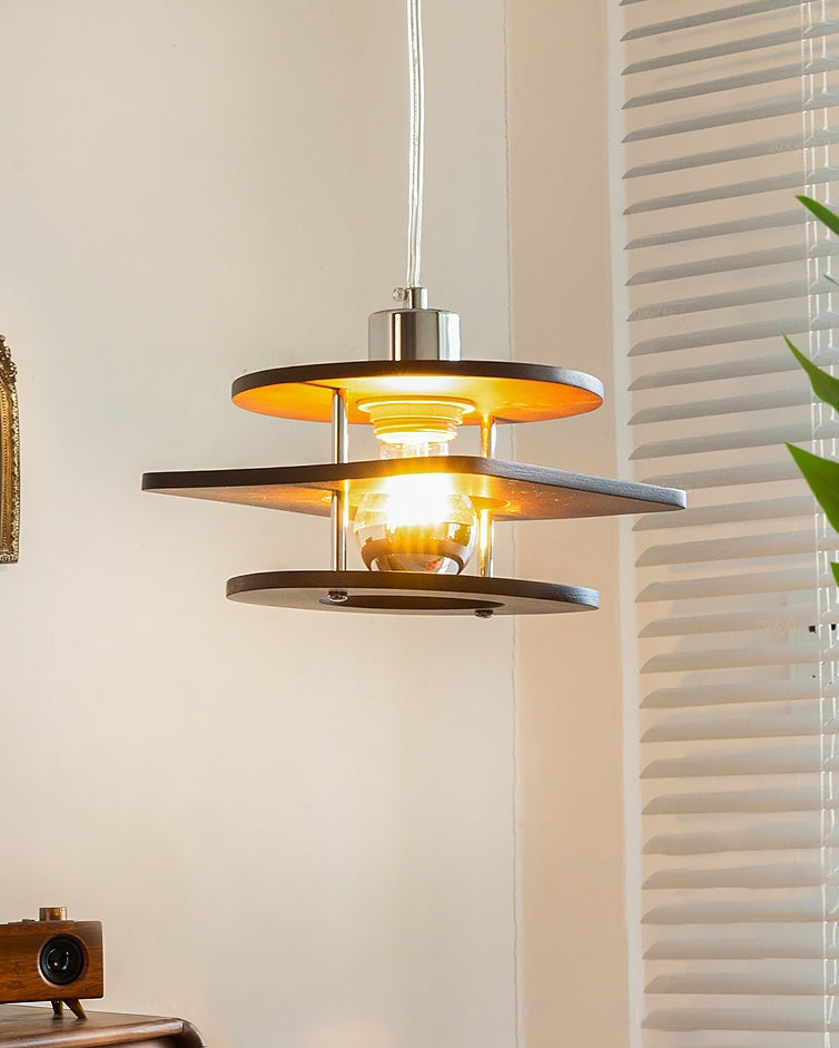 Retro Walnut Pendant Lamp