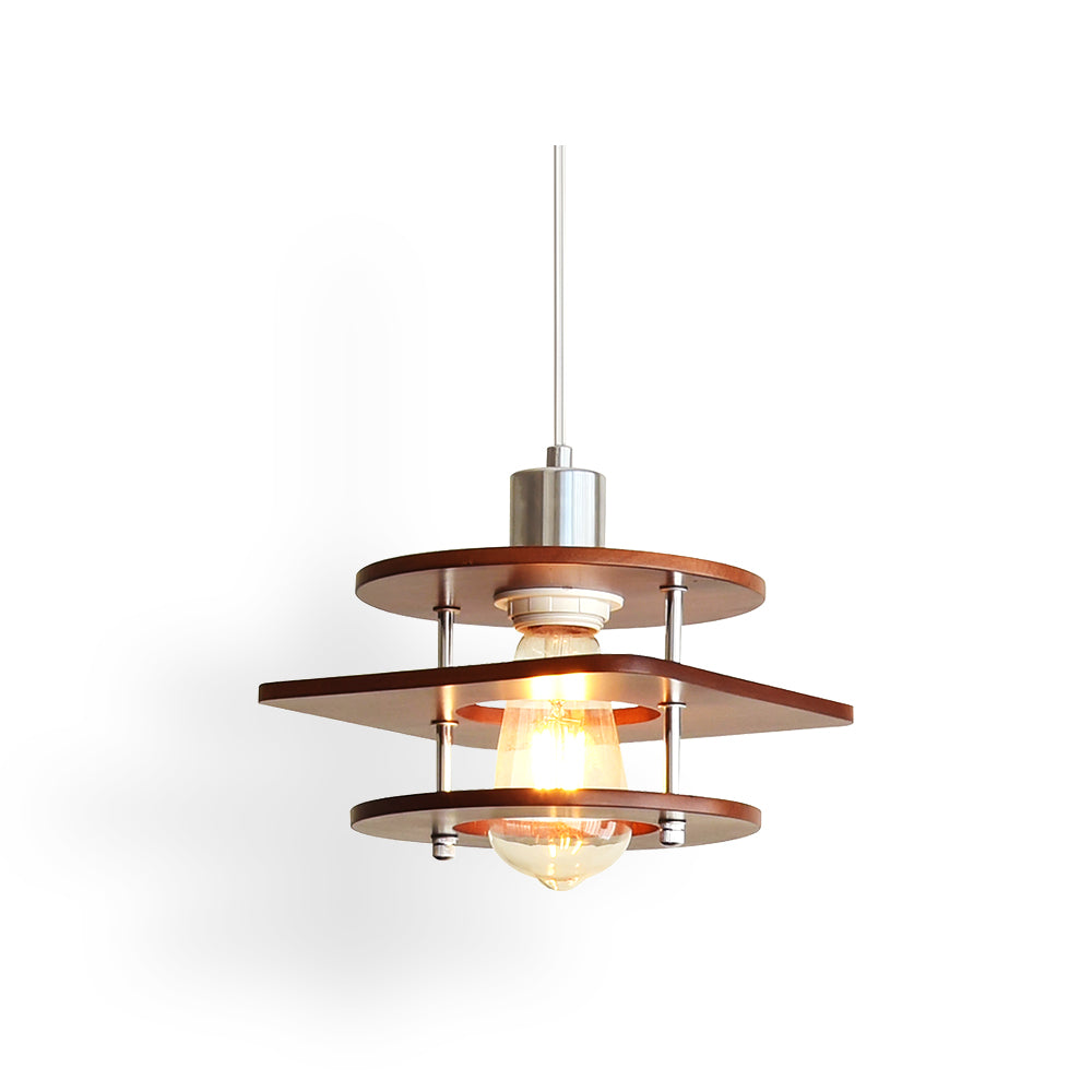 Retro Walnut Pendant Lamp