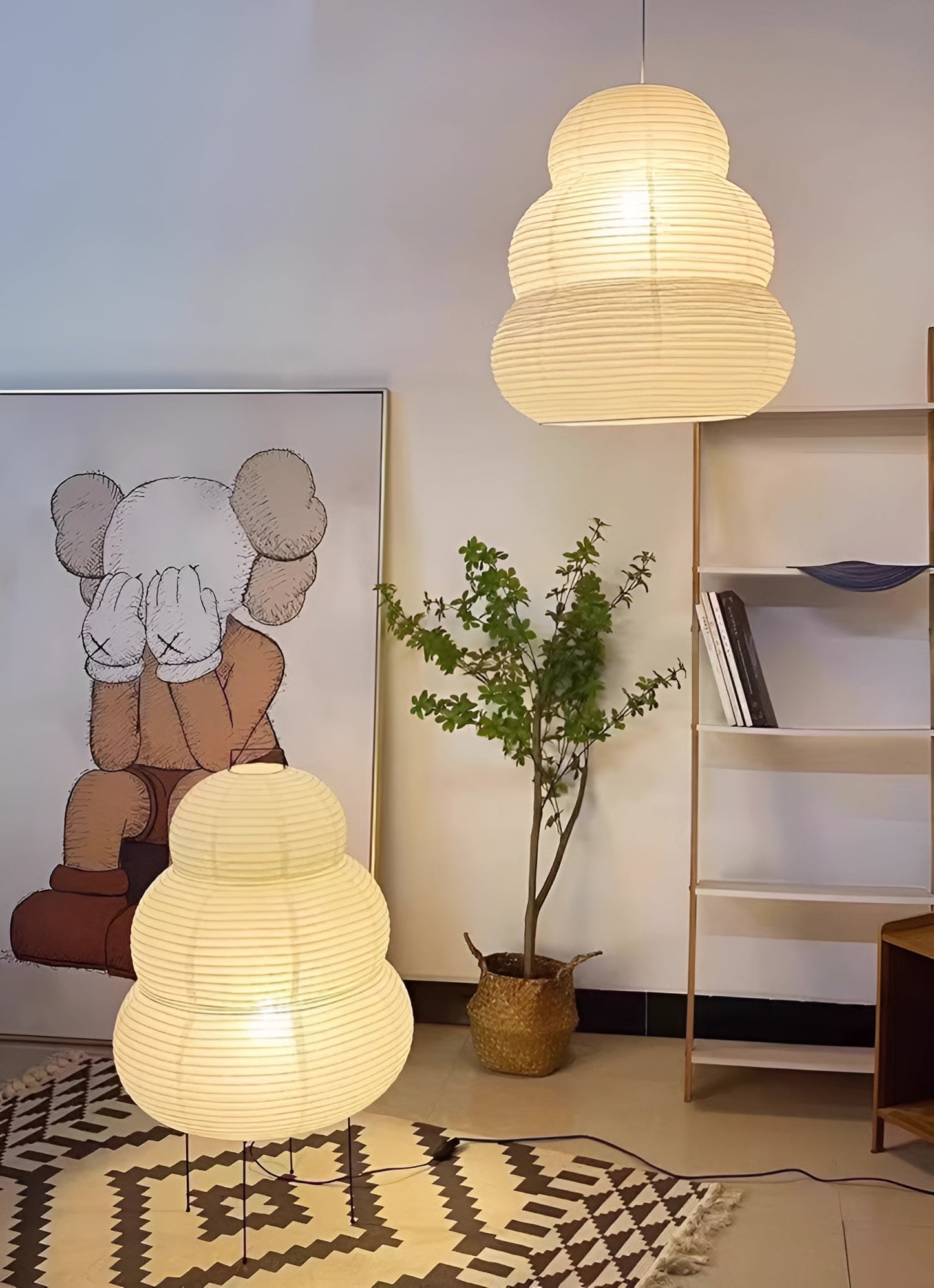 Rice Paper Swag Light Fixture