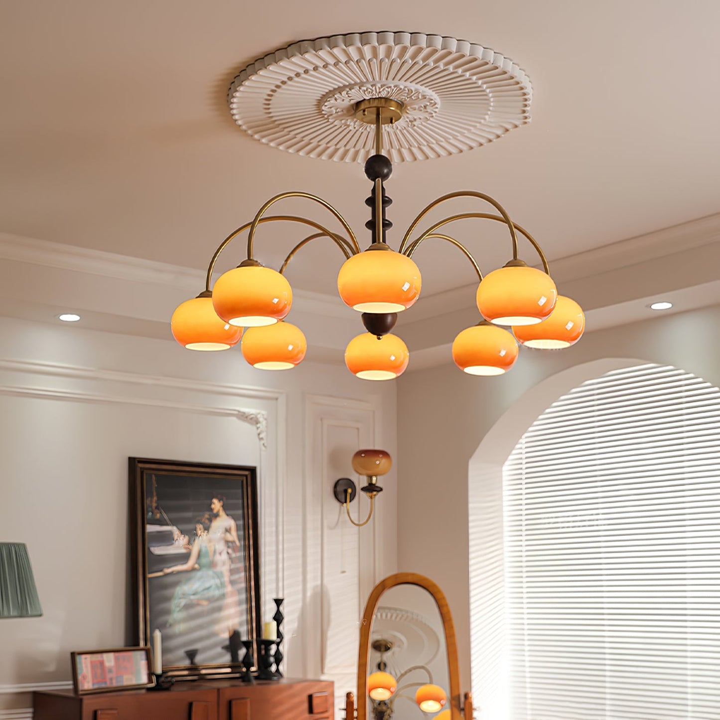 Ripe Persimmon Elegant Chandelier