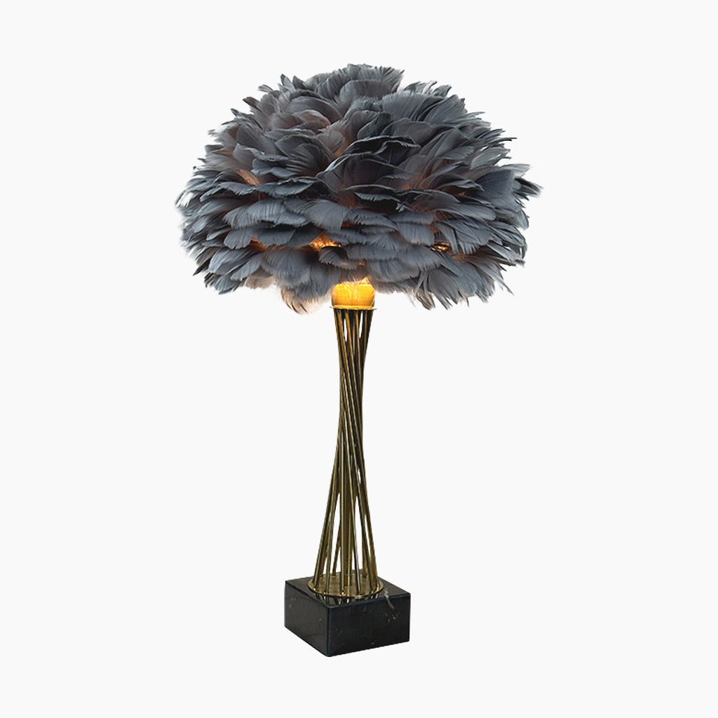 Feather Table Lamp Romantic Trophy for Bedroom