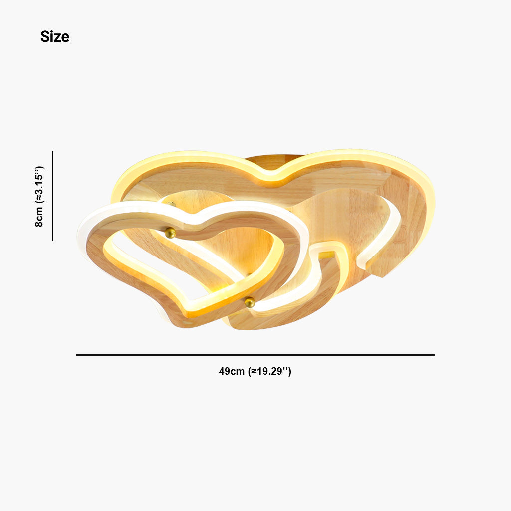 Ceiling Light Romantic Heart Flush Mount