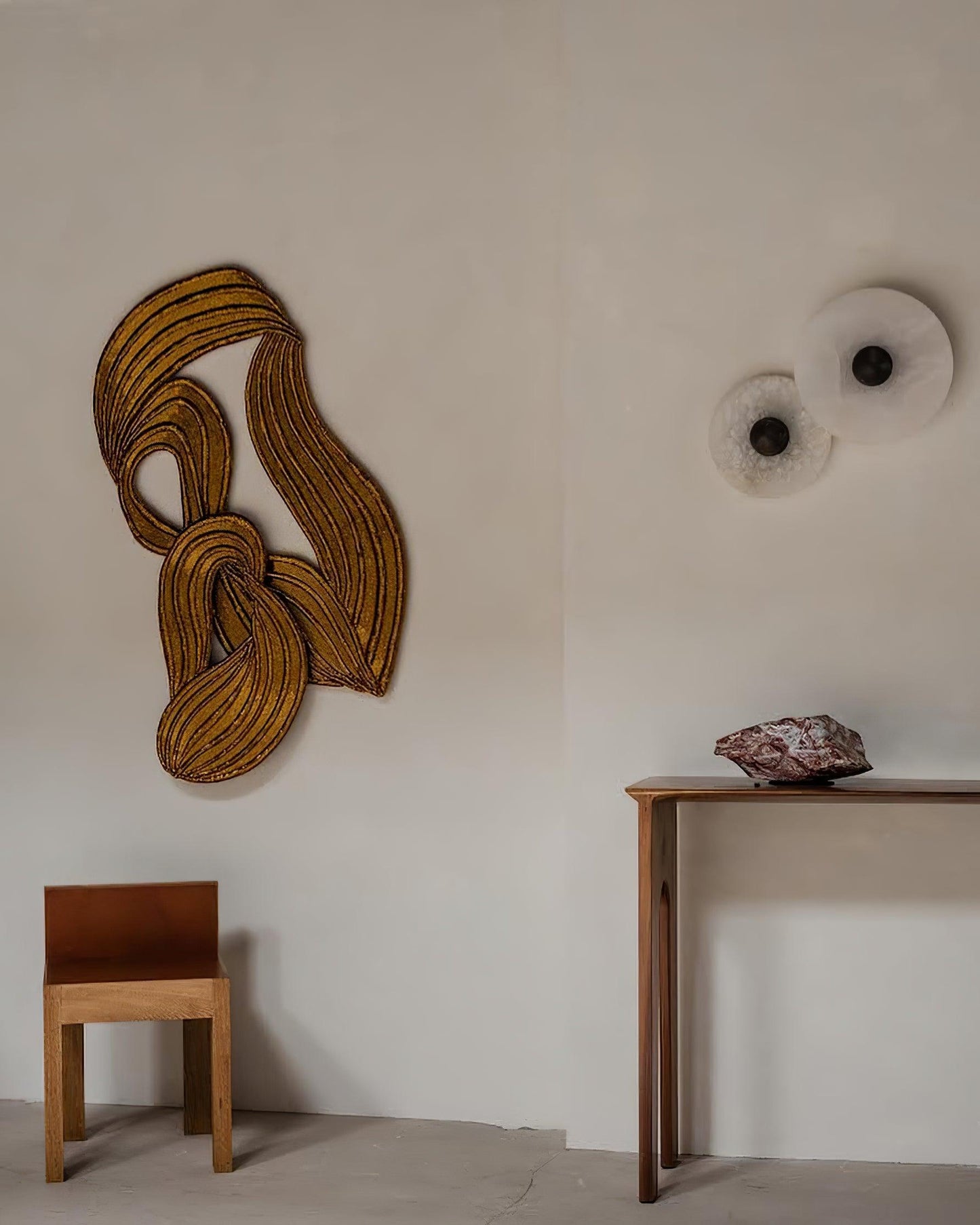 Round Alabaster Combination Wall Lamp