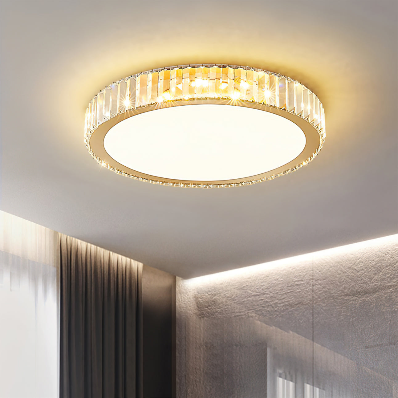 Round Crystal Ceiling Lamp