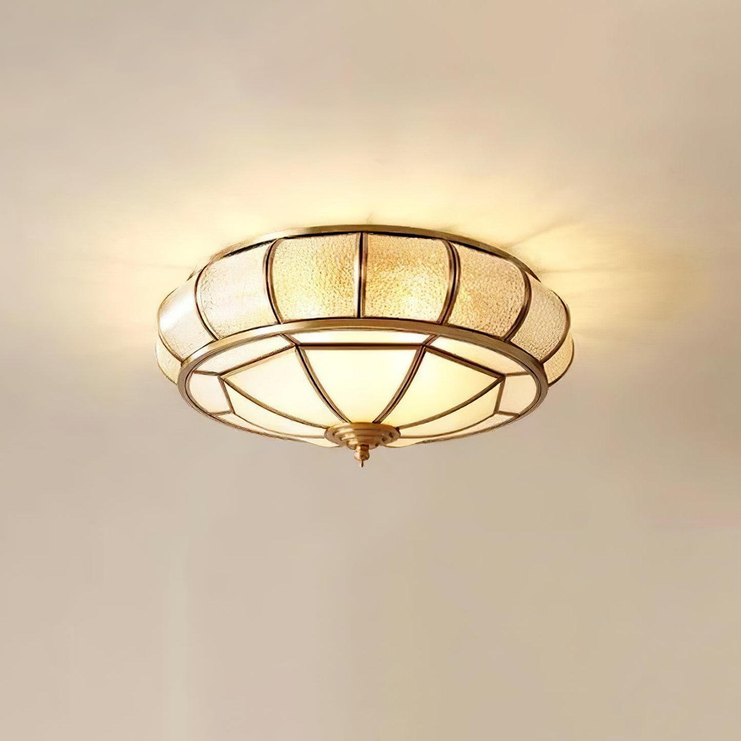 Round Textured Glass Ceiling Lamp
