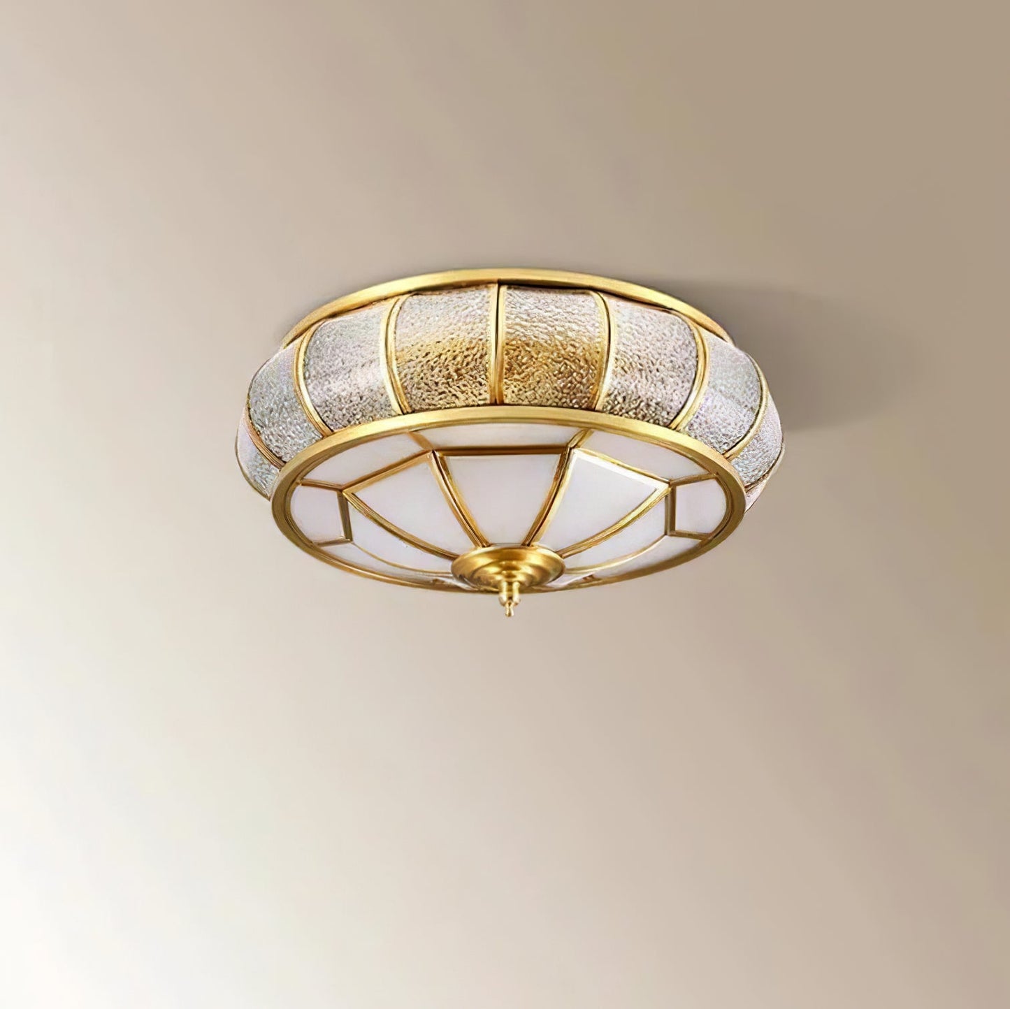 Round Textured Glass Ceiling Lamp