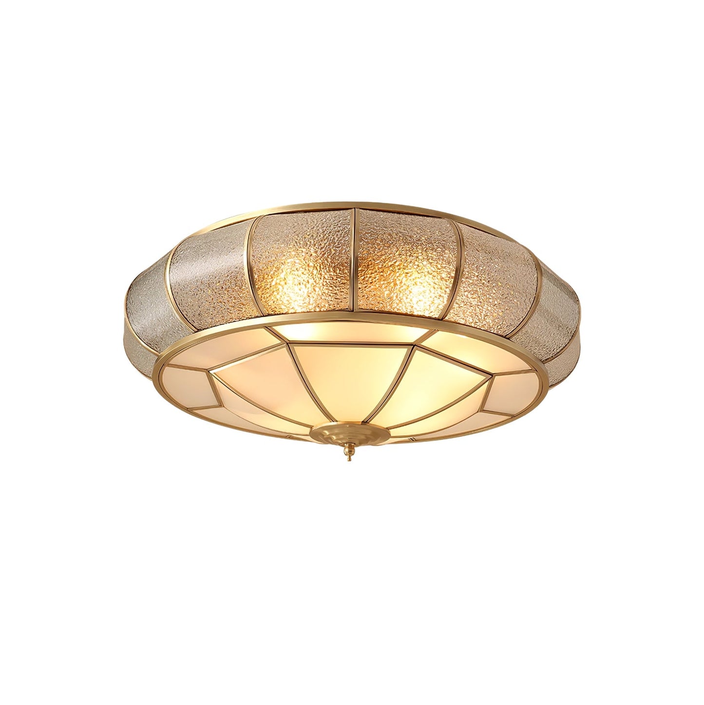 Round Textured Glass Ceiling Lamp