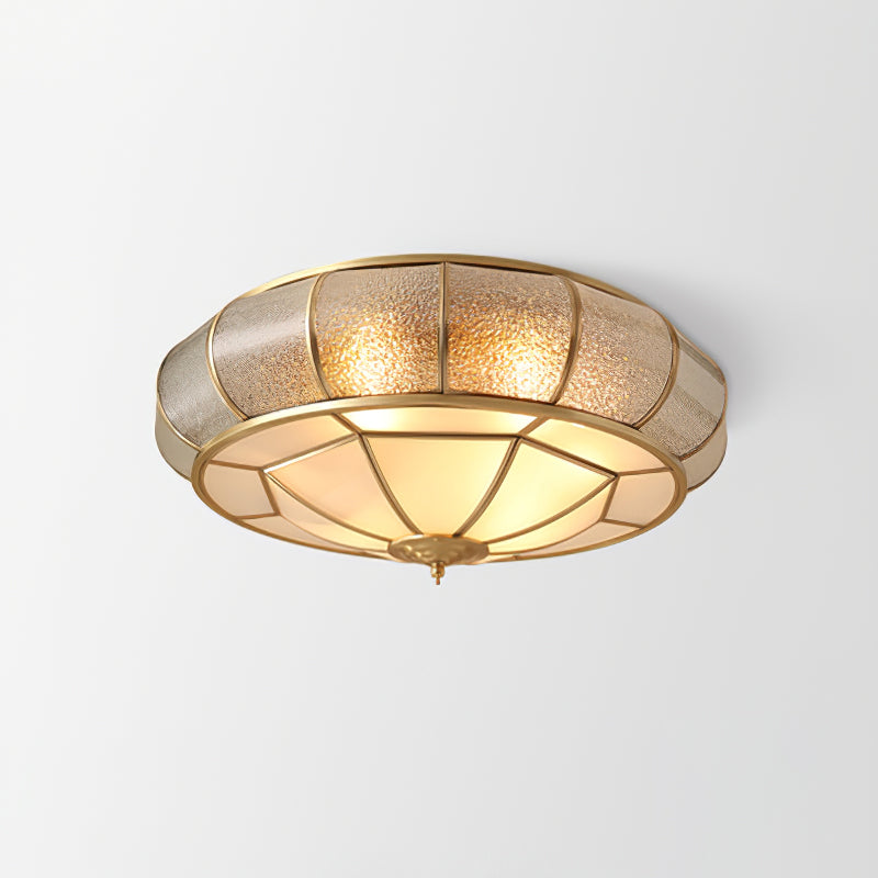 Round Textured Glass Ceiling Lamp