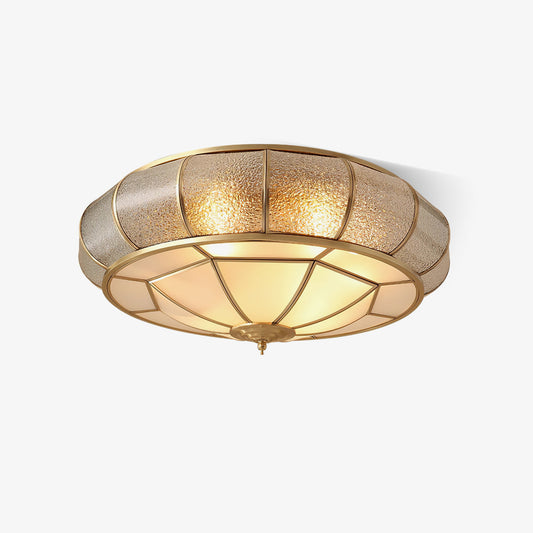 Round Textured Glass Ceiling Lamp