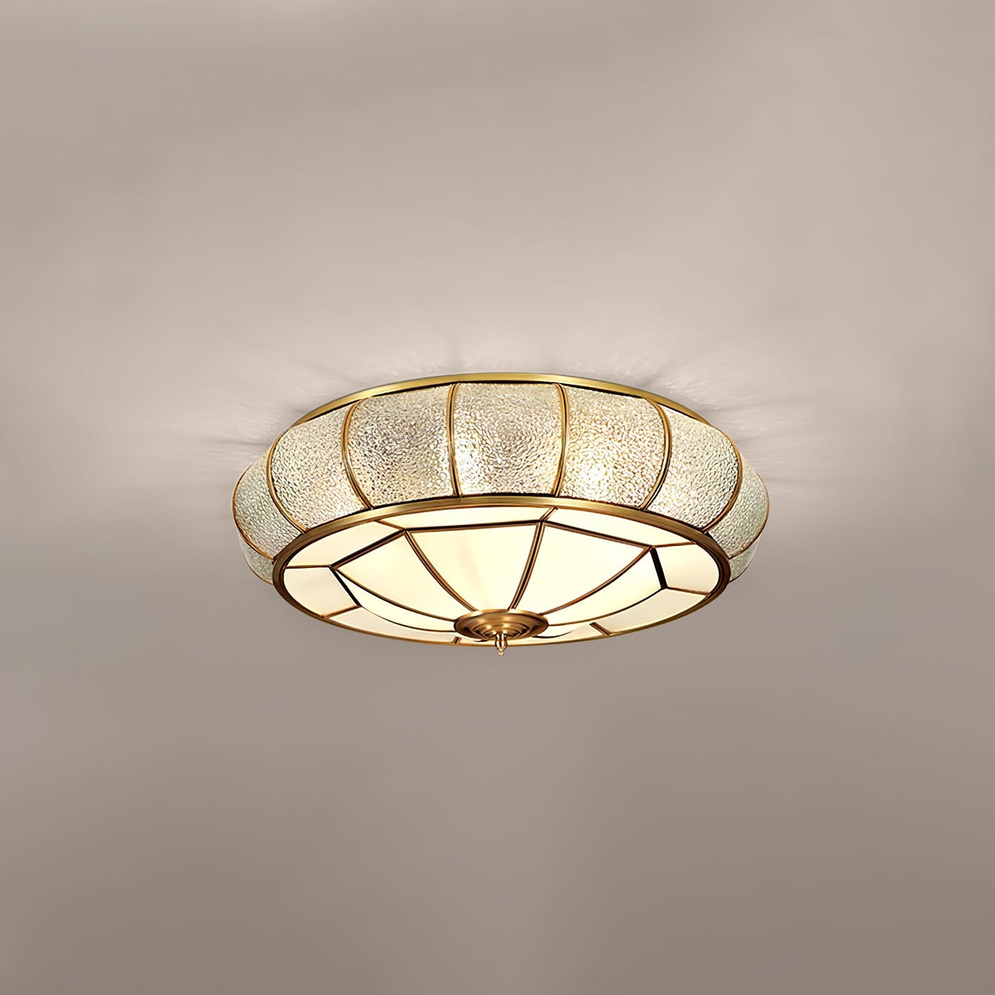 Round Textured Glass Ceiling Lamp