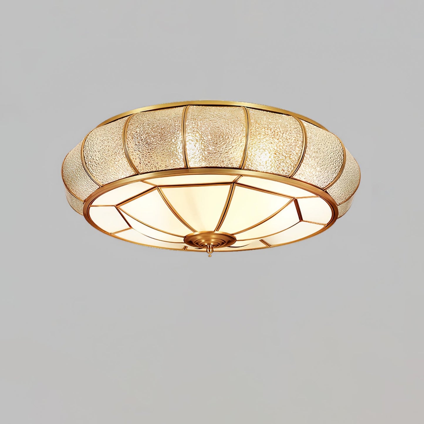 Round Textured Glass Ceiling Lamp