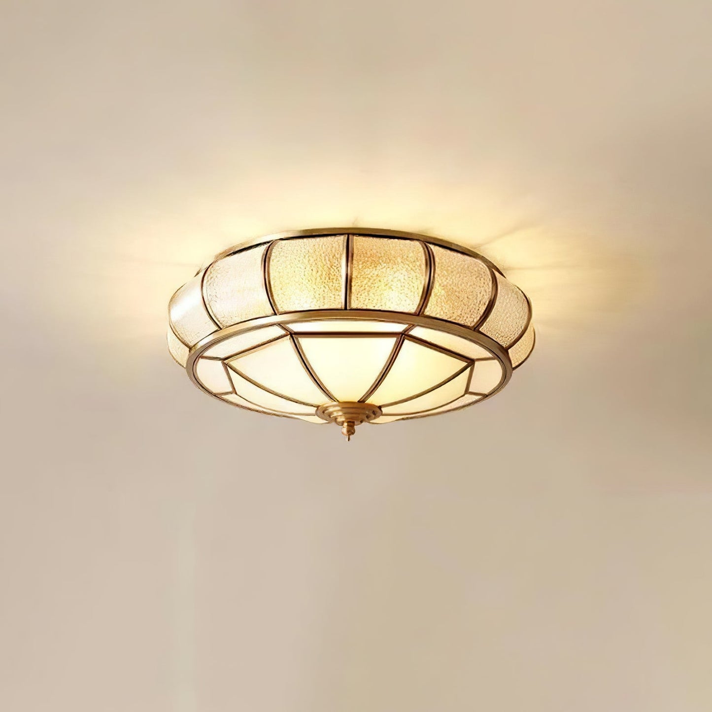Round Textured Glass Ceiling Lamp