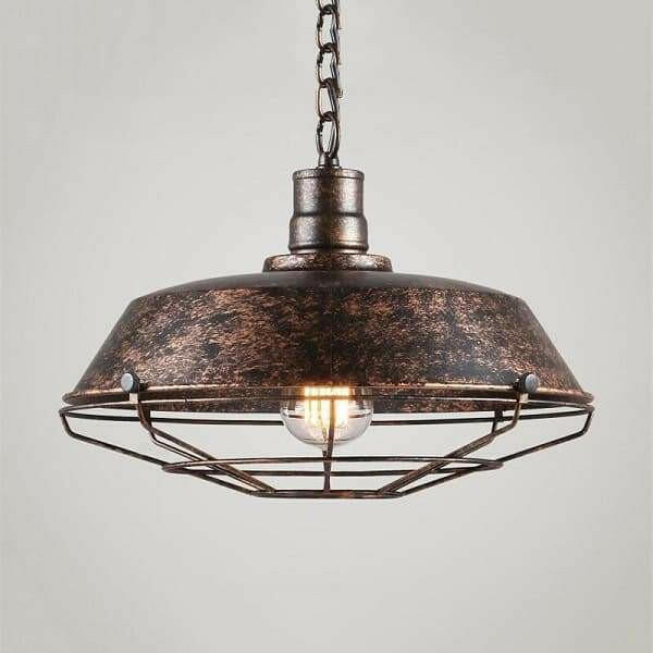 Cotther - Industrial Vintage Metal Cage Hanging Ceiling Pendant Light