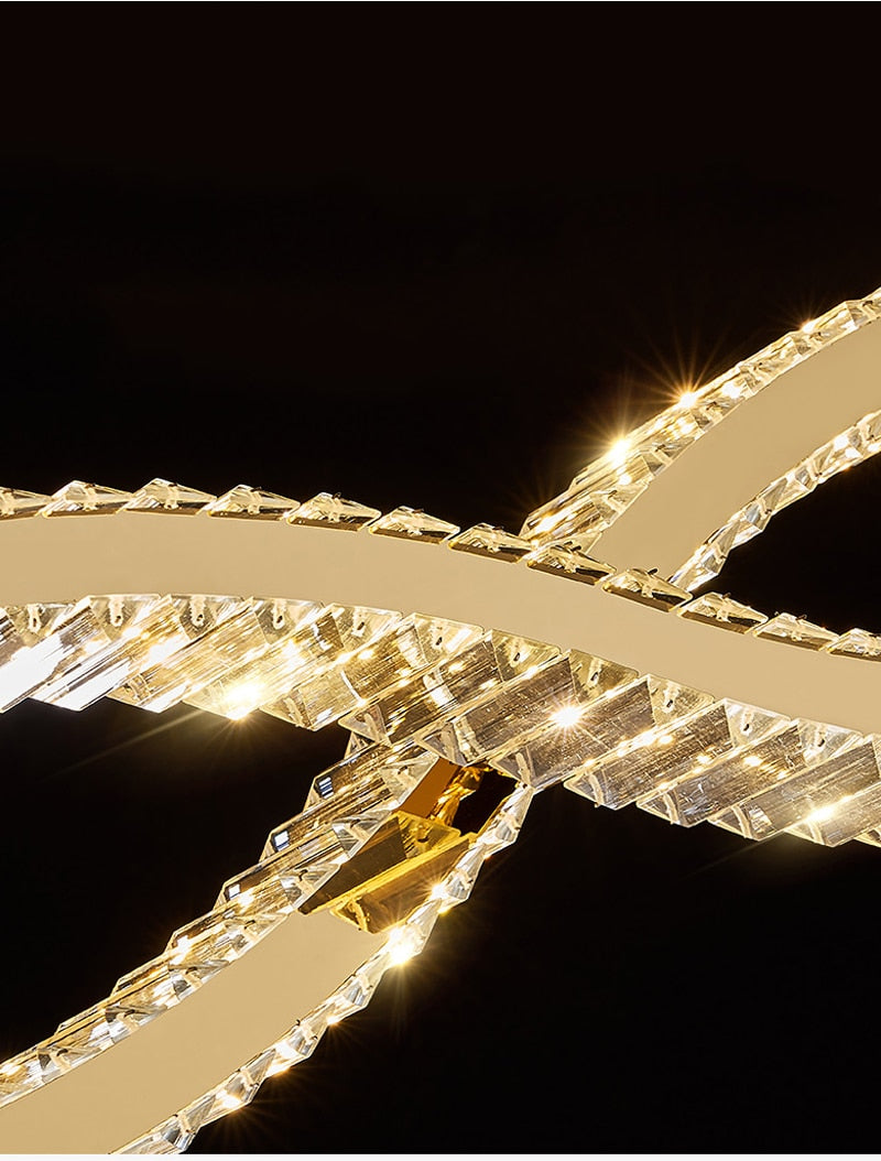 Ylk Wave Design Crystal Pendant Lamp