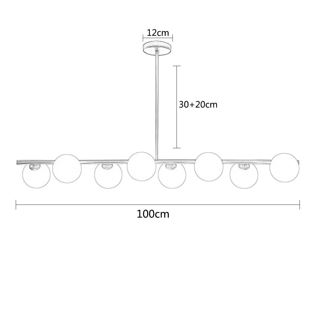 Oud Bethan Modern Glass Ball Chandelier