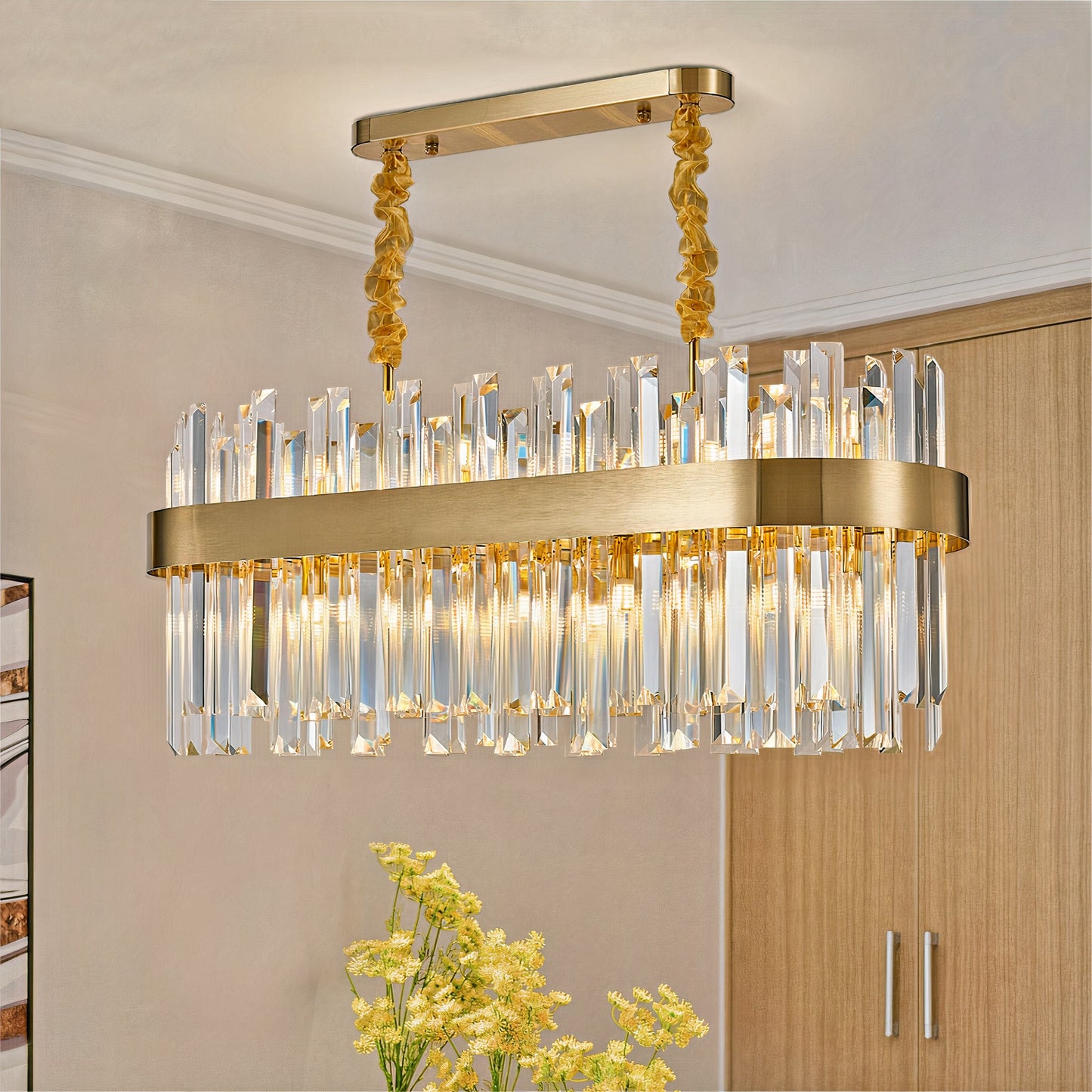 Ylk Oval Design Crystal Chandelier