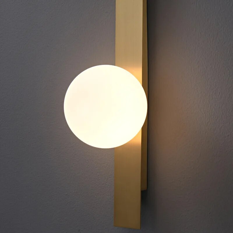 Trong minimalist Nordic style copper led wall lamp