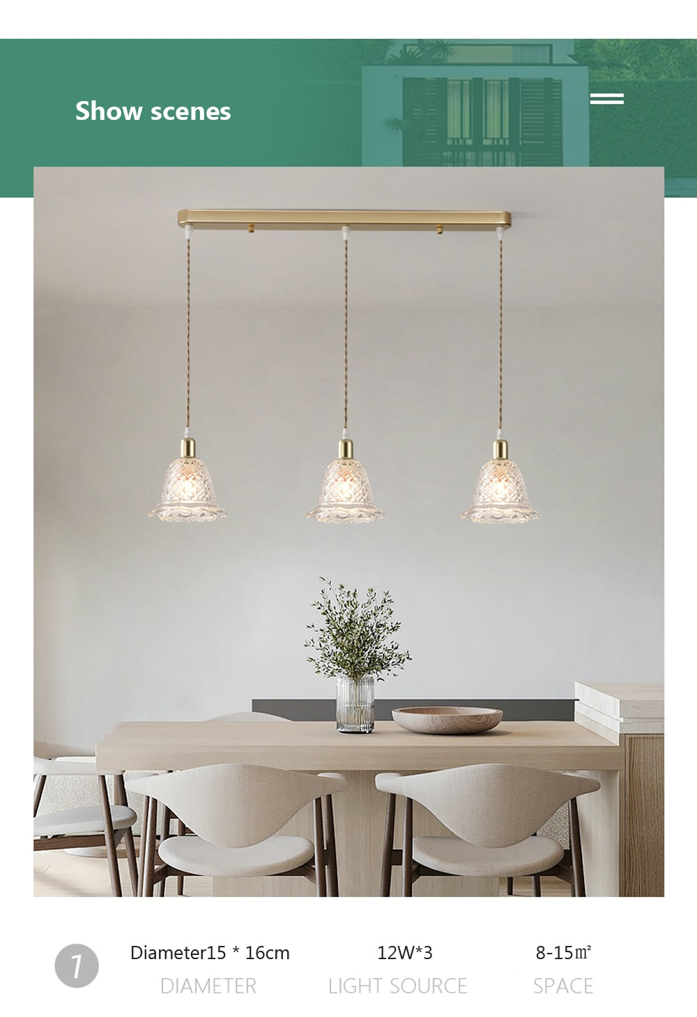 Wad Nordic Glass Pendant Light