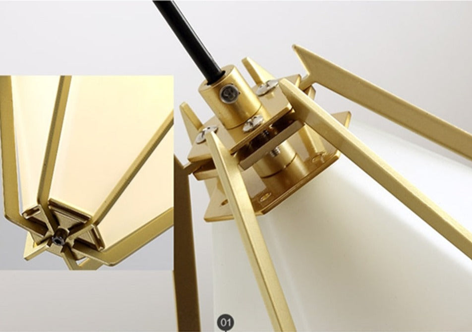 IIS Nordic Diamond Glass Golden Ceiling Hanging Lamp