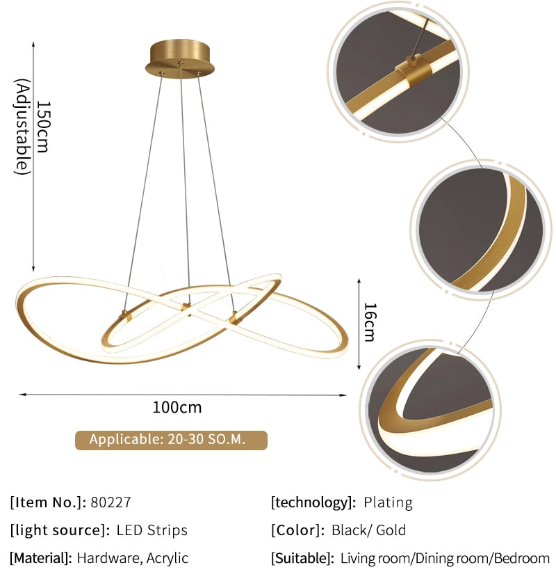 Ylk Creative Design Gold Pendant Light