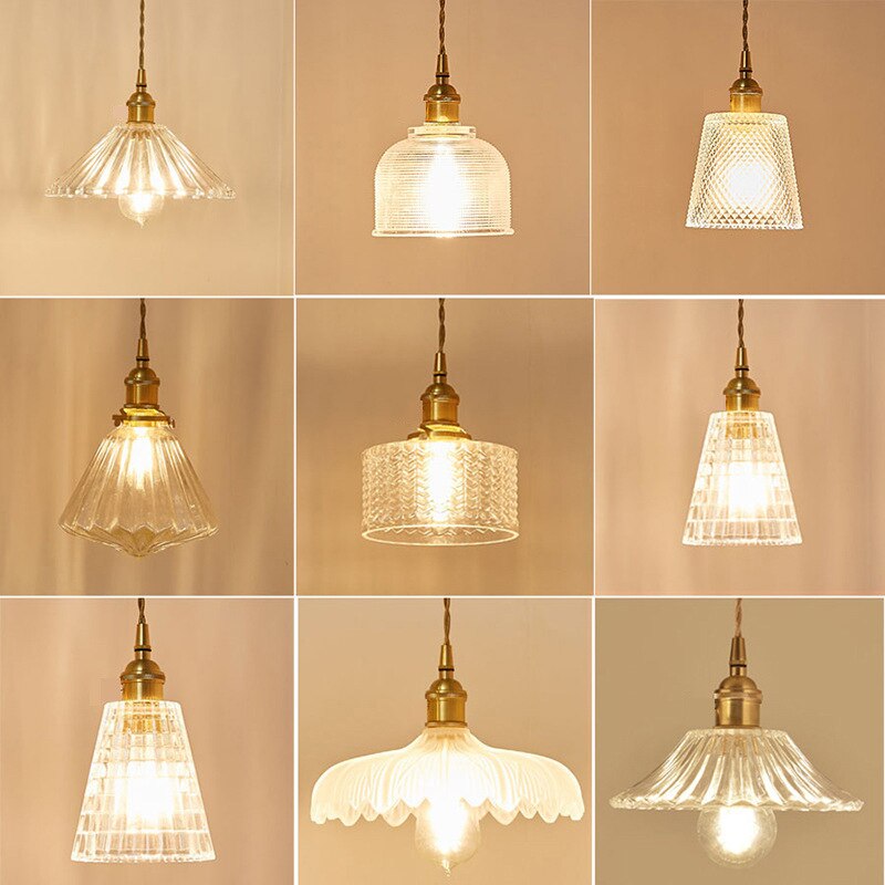 Nordic Glass Minimalist E27 Transparent Lampshade Pendant Light