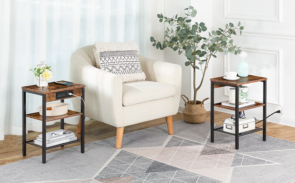 Kristian - Nightstand with Charging Station Small Nightstand