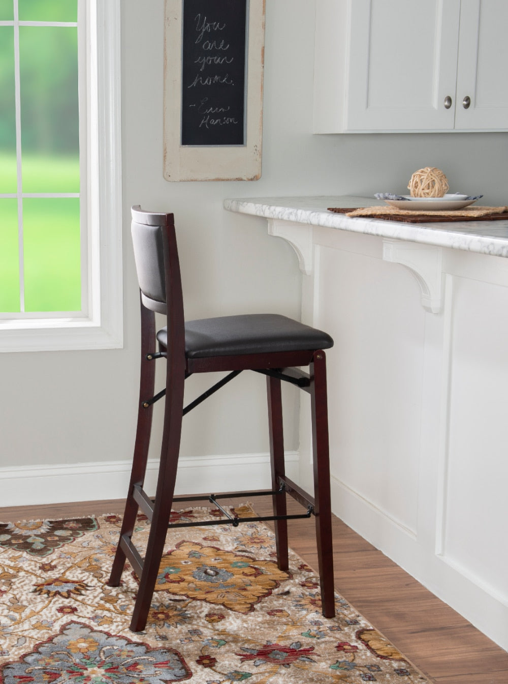 Evert - Bar Stool Foldable High Chair Leather Chair