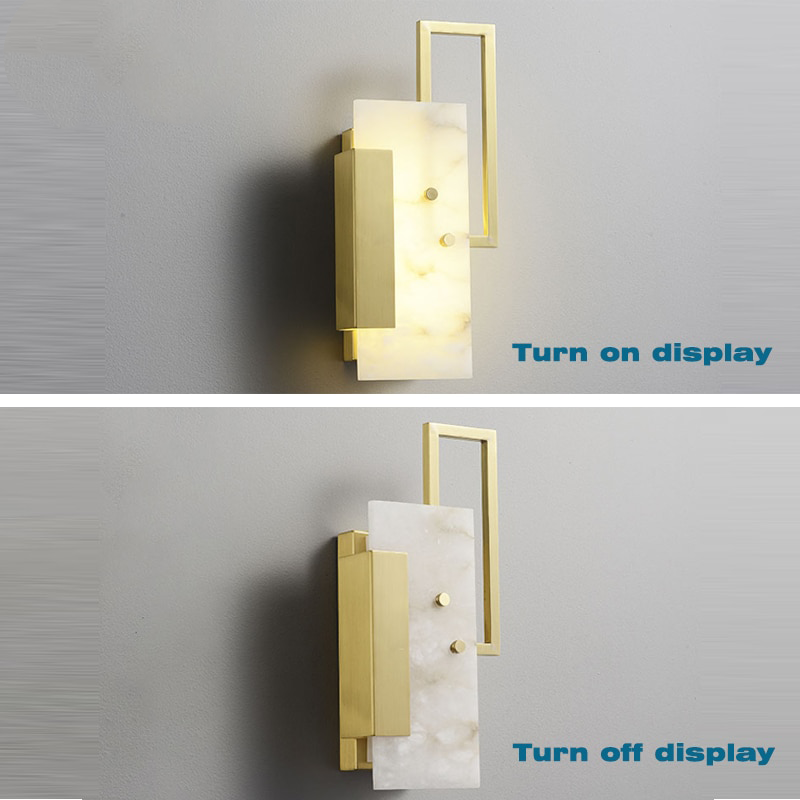 IIS Luxury Marble LED 6W Copper Golden Wall Lamp