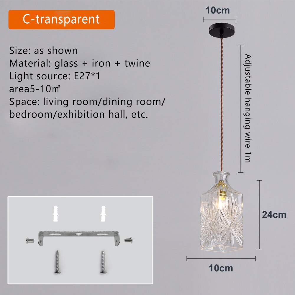 HEN Aegea Retro Glass Lampshade Pendant Lights