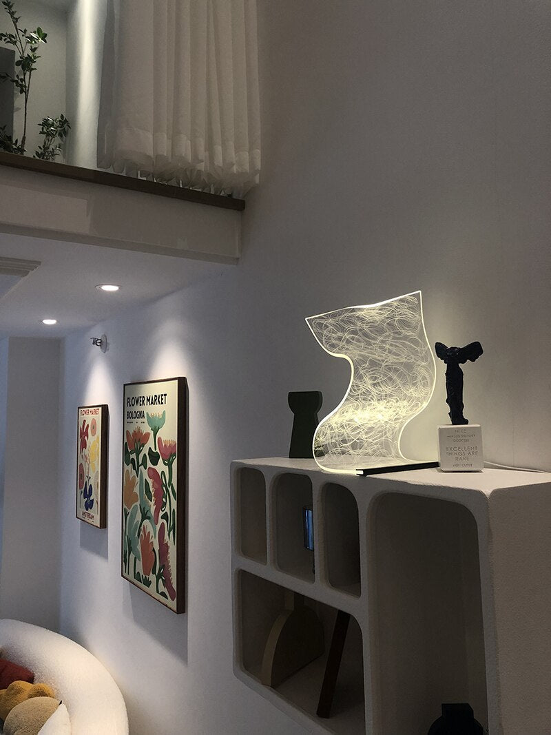 LYF Acrylic LED Table Lamp Stepless Dimming USB Charging Touch Switch Control