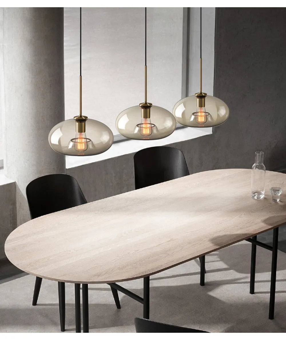 Nordic Industrial Glass LED Pendant