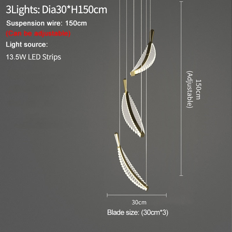 Ylk Feather Design LED Chandelier