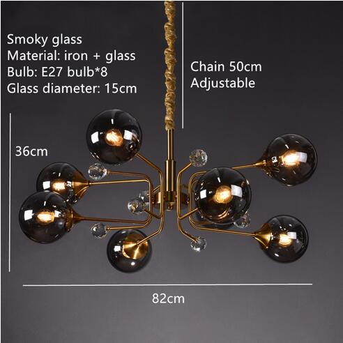 Eira Glass bubble chandelier Kitchen Island light
