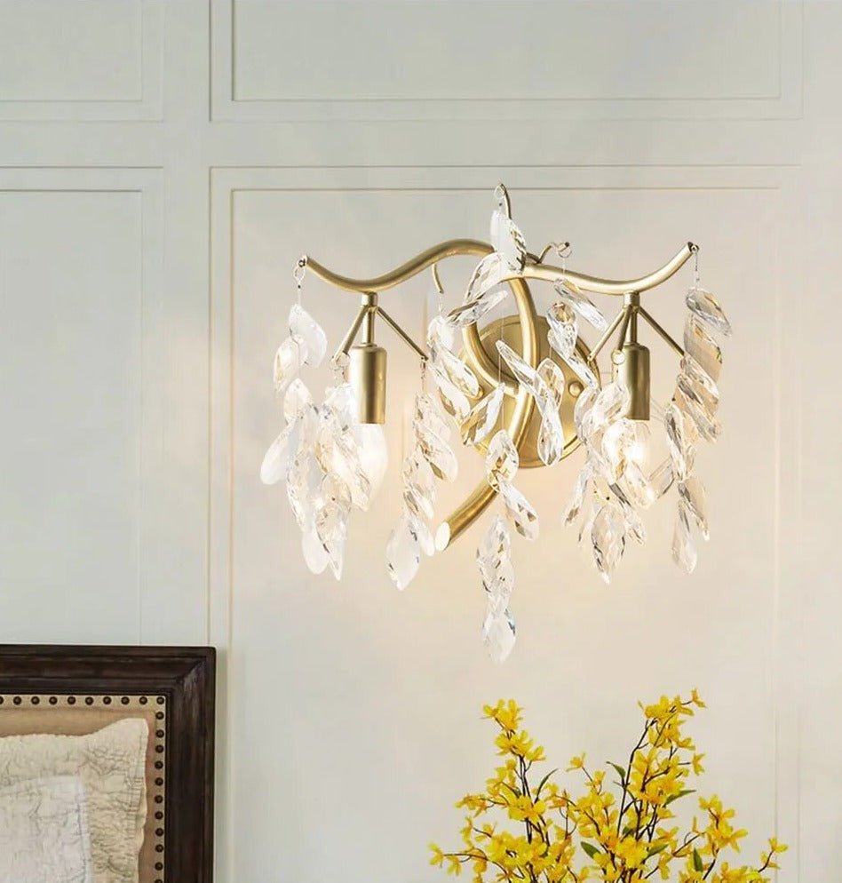 IIS Modern Crystal Gold branch Sconces Luxury Light Fixture
