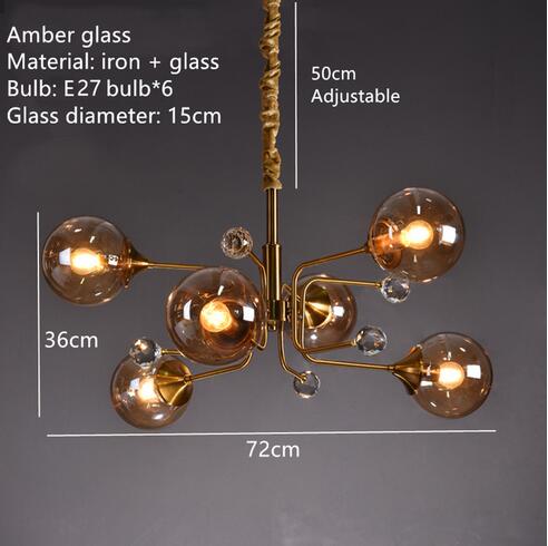 Eira Glass bubble chandelier Kitchen Island light