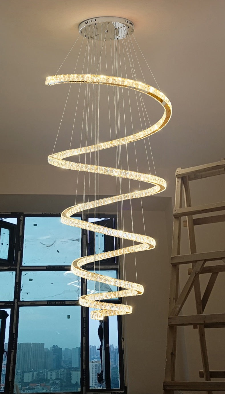 Ylk Famina Long Spiral Chandelier