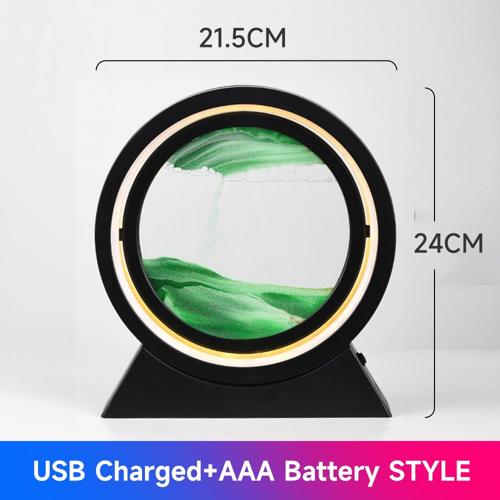 PQ 360° Rotate LED Sand Painting Night Lights