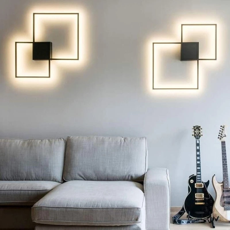 IIS Minimalist Wall Lamp Dimmable  Black White Square Sconces