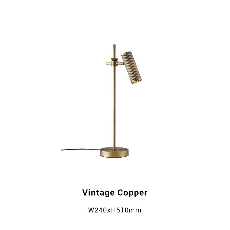 MH - All Copper Minimalist Vintage LED Table Lamp