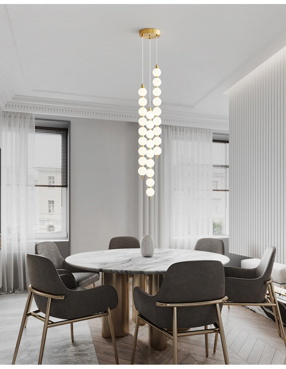 Mak Modern White Ball Pendant Light