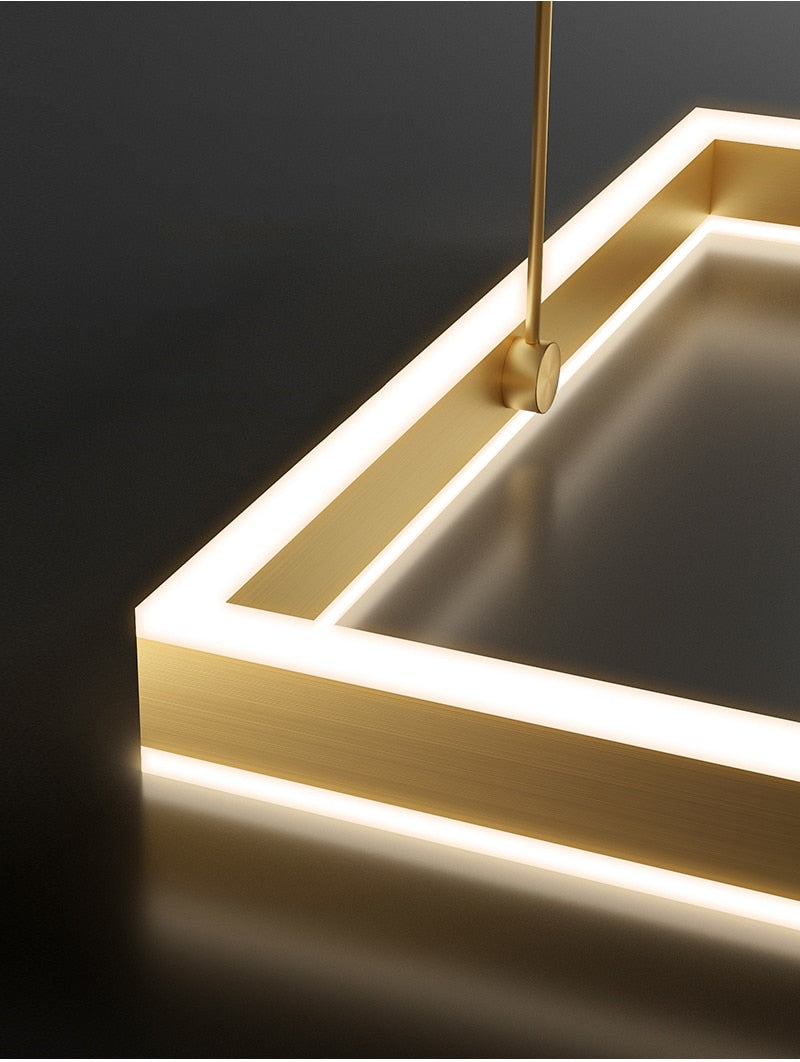 Ylk Square Black/Gold Hanging Lamp