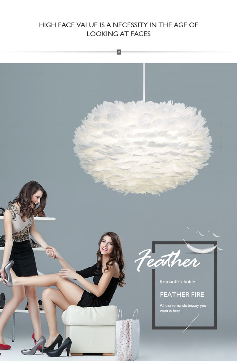 IIS Silki Feather Pendant Light Hanging Ceiling Light