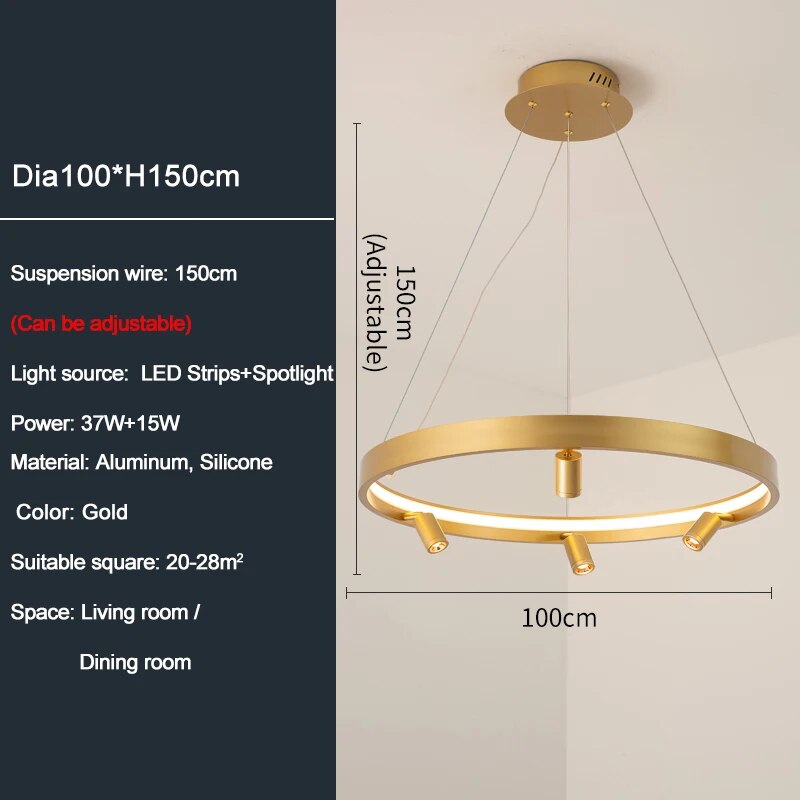 Ylk Black/Gold Spotlight Chandelier