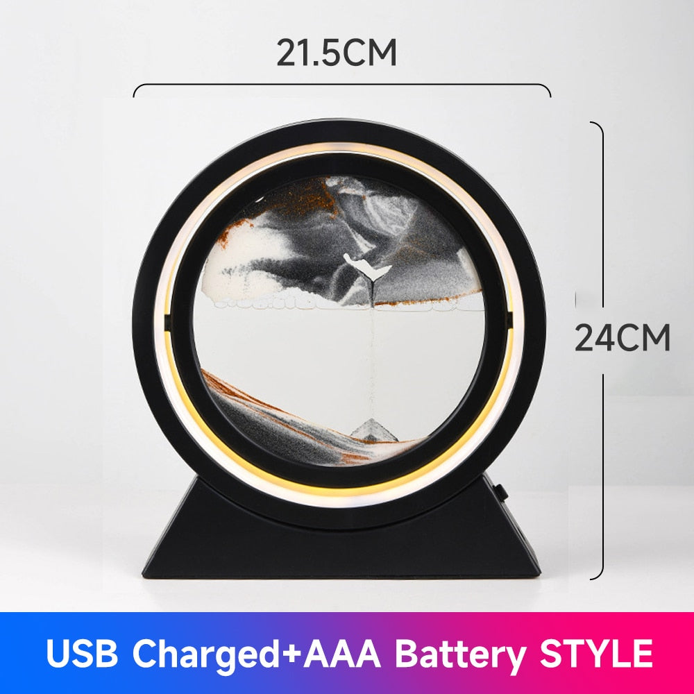 PQ 360° Rotate LED Sand Painting Night Lights