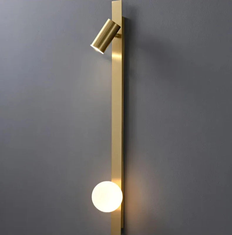 Trong minimalist Nordic style copper led wall lamp