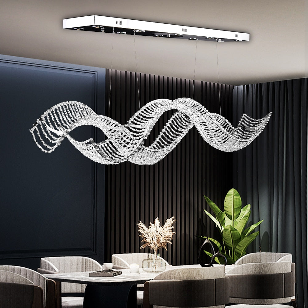 Ylk Large Wave Design Chandelier