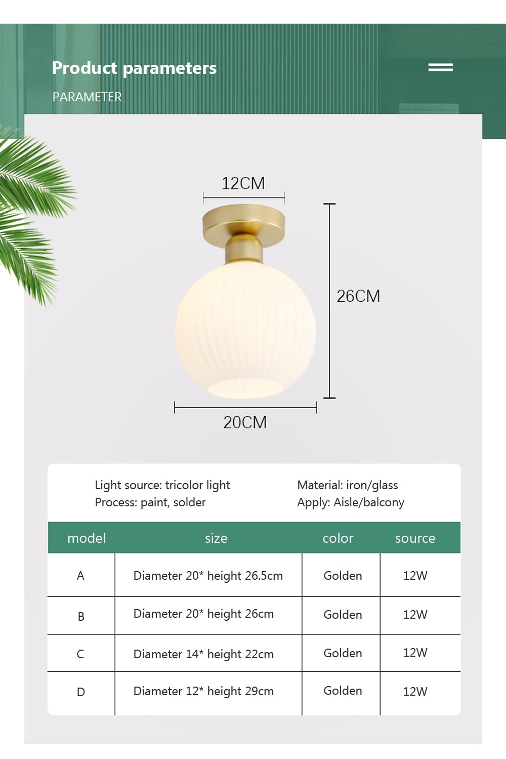 Wad Japanese-Style Glass Ceiling Lamp