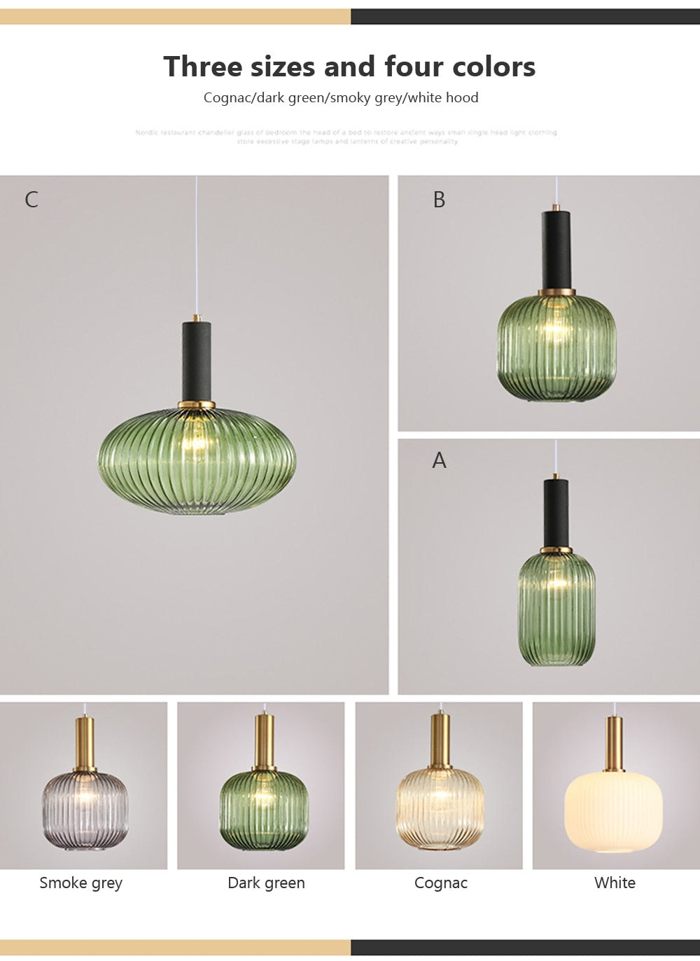 Wad Nordic Colorful Glass Pendant Light